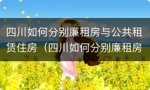 四川如何分别廉租房与公共租赁住房（四川如何分别廉租房与公共租赁住房呢）