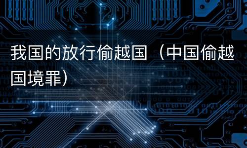 我国的放行偷越国（中国偷越国境罪）