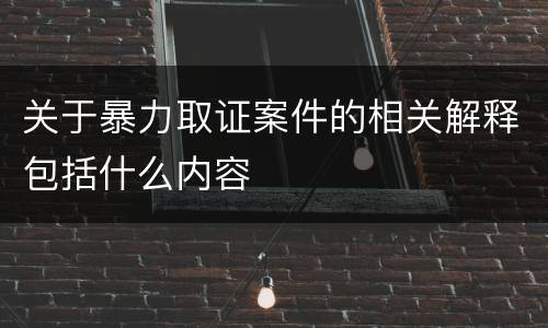 关于暴力取证案件的相关解释包括什么内容