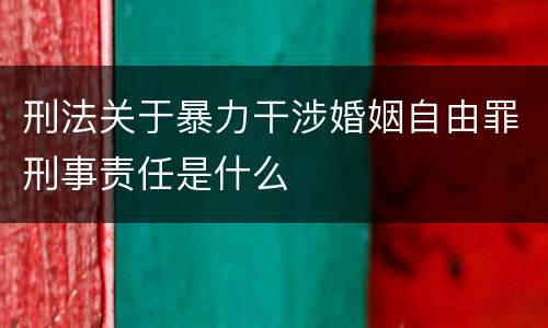 刑法关于暴力干涉婚姻自由罪刑事责任是什么