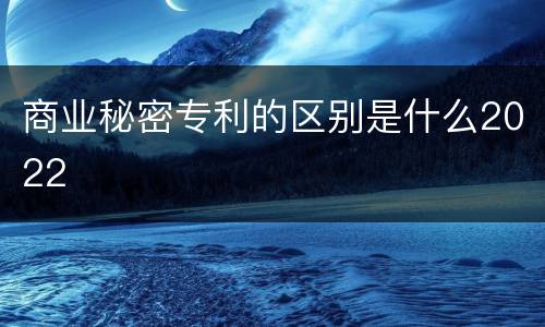 商业秘密专利的区别是什么2022