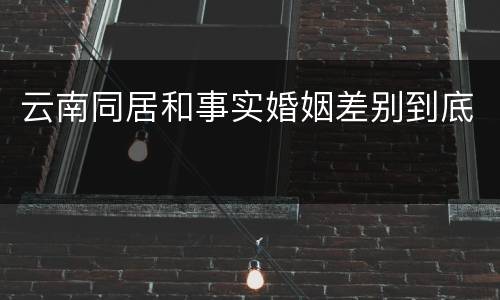 云南同居和事实婚姻差别到底