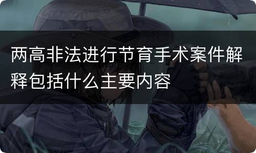 两高非法进行节育手术案件解释包括什么主要内容