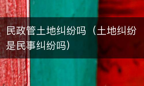 民政管土地纠纷吗（土地纠纷是民事纠纷吗）