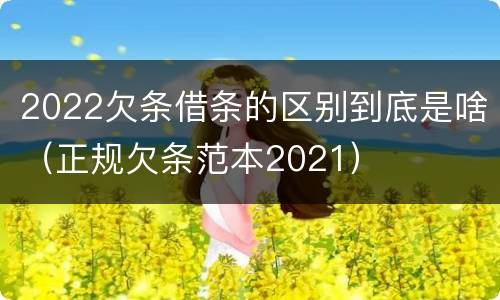 2022欠条借条的区别到底是啥（正规欠条范本2021）