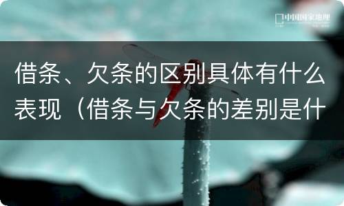 借条、欠条的区别具体有什么表现（借条与欠条的差别是什么）