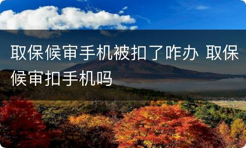 取保候审手机被扣了咋办 取保候审扣手机吗