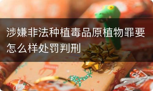 涉嫌非法种植毒品原植物罪要怎么样处罚判刑