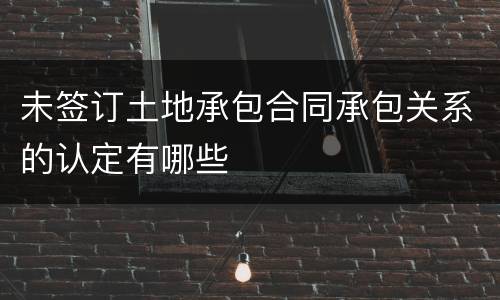 未签订土地承包合同承包关系的认定有哪些