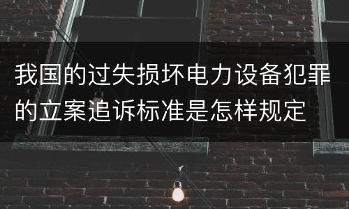 我国的过失损坏电力设备犯罪的立案追诉标准是怎样规定