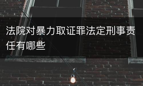 法院对暴力取证罪法定刑事责任有哪些