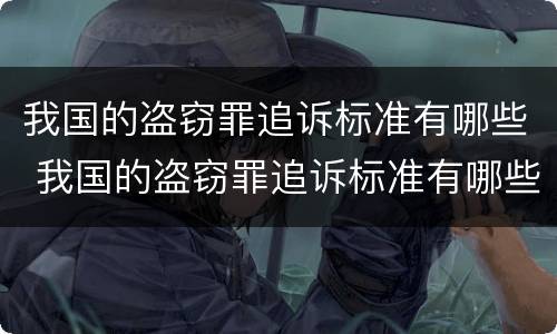 我国的盗窃罪追诉标准有哪些 我国的盗窃罪追诉标准有哪些规定