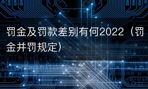 罚金及罚款差别有何2022（罚金并罚规定）