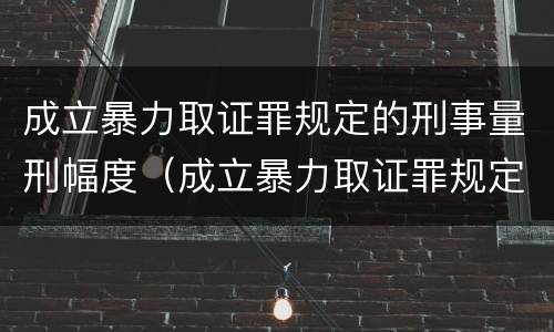 成立暴力取证罪规定的刑事量刑幅度（成立暴力取证罪规定的刑事量刑幅度是多少）