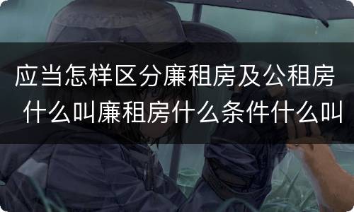 应当怎样区分廉租房及公租房 什么叫廉租房什么条件什么叫公租房