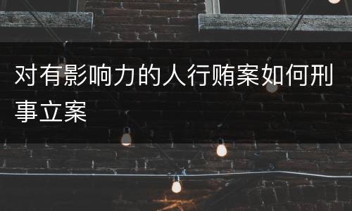 对有影响力的人行贿案如何刑事立案