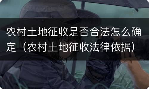 农村土地征收是否合法怎么确定（农村土地征收法律依据）