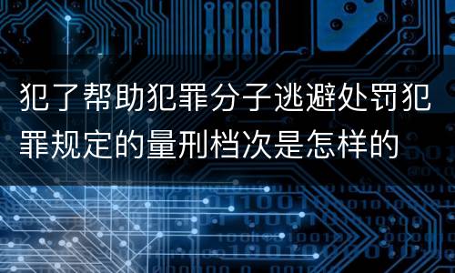 犯了帮助犯罪分子逃避处罚犯罪规定的量刑档次是怎样的