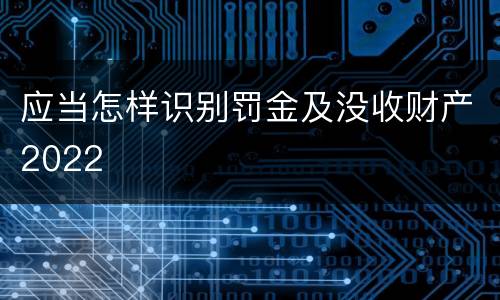 应当怎样识别罚金及没收财产2022