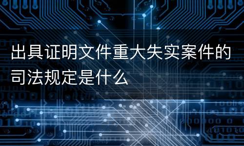 出具证明文件重大失实案件的司法规定是什么