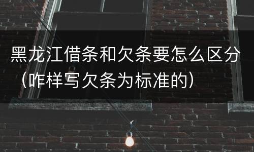 黑龙江借条和欠条要怎么区分（咋样写欠条为标准的）