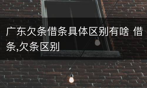 广东欠条借条具体区别有啥 借条,欠条区别