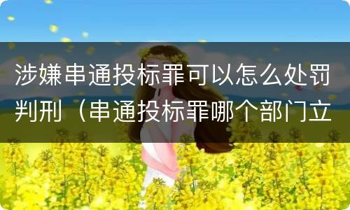 涉嫌串通投标罪可以怎么处罚判刑（串通投标罪哪个部门立案）