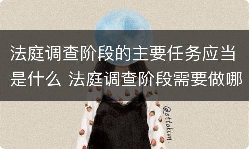 法庭调查阶段的主要任务应当是什么 法庭调查阶段需要做哪些工作