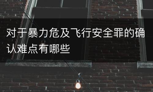 对于暴力危及飞行安全罪的确认难点有哪些