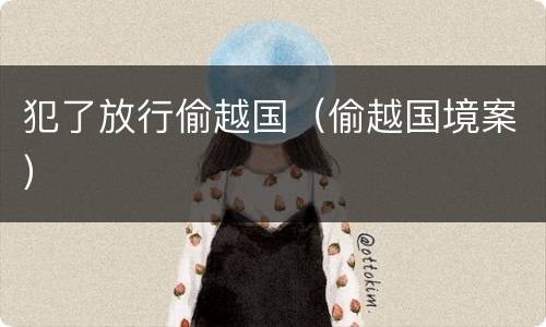 犯了放行偷越国（偷越国境案）