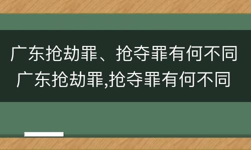 广东抢劫罪、抢夺罪有何不同 广东抢劫罪,抢夺罪有何不同处罚
