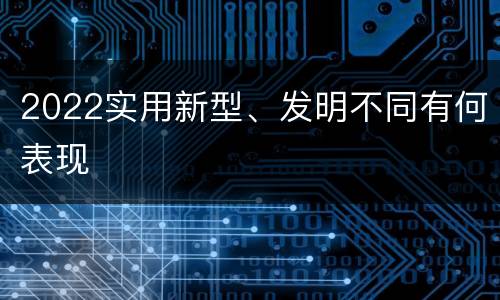 2022实用新型、发明不同有何表现