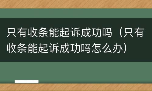 只有收条能起诉成功吗（只有收条能起诉成功吗怎么办）