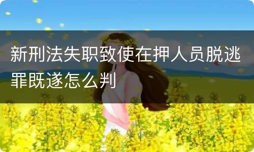 新刑法失职致使在押人员脱逃罪既遂怎么判
