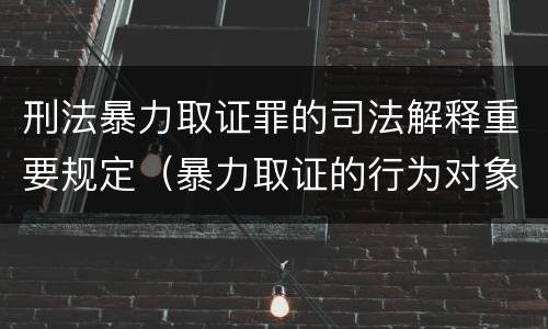 刑法暴力取证罪的司法解释重要规定（暴力取证的行为对象）