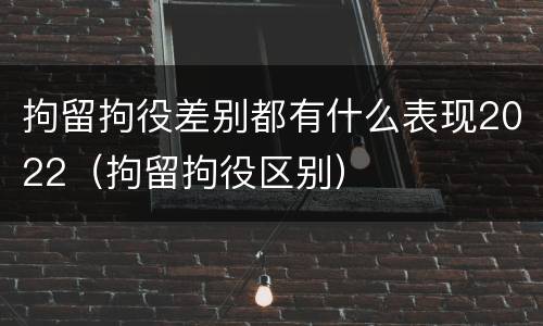 拘留拘役差别都有什么表现2022（拘留拘役区别）