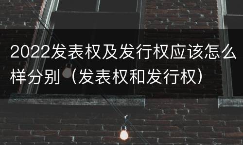 2022发表权及发行权应该怎么样分别（发表权和发行权）