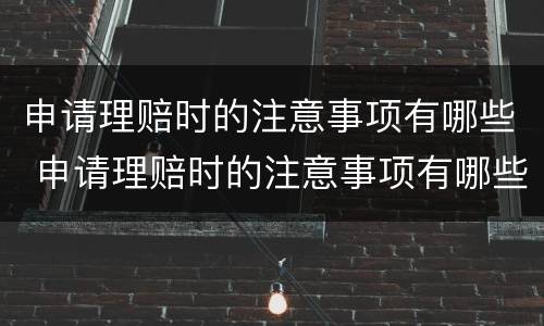 申请理赔时的注意事项有哪些 申请理赔时的注意事项有哪些内容