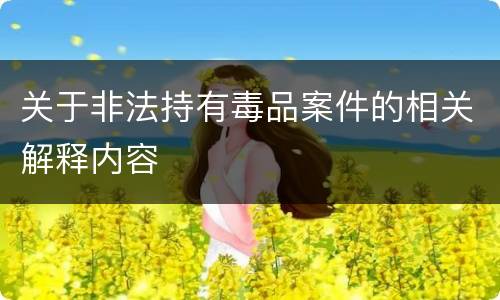 关于非法持有毒品案件的相关解释内容