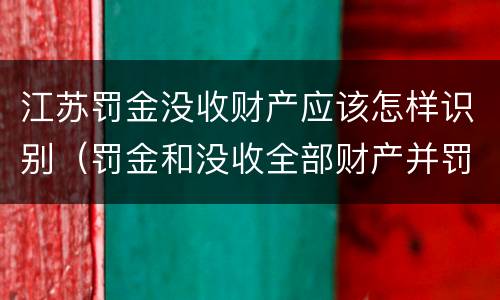 江苏罚金没收财产应该怎样识别（罚金和没收全部财产并罚）