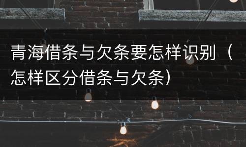 青海借条与欠条要怎样识别（怎样区分借条与欠条）