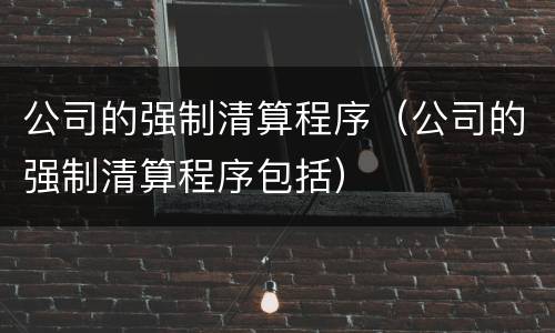 公司的强制清算程序（公司的强制清算程序包括）