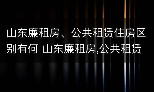 山东廉租房、公共租赁住房区别有何 山东廉租房,公共租赁住房区别有何不同