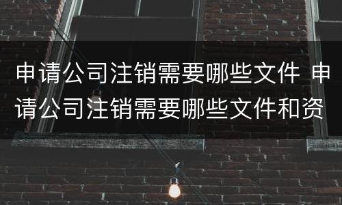 申请公司注销需要哪些文件 申请公司注销需要哪些文件和资料