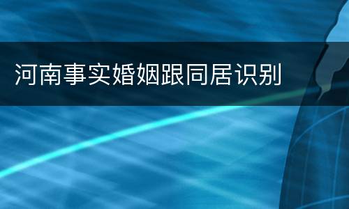 河南事实婚姻跟同居识别