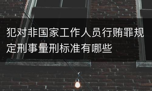 犯对非国家工作人员行贿罪规定刑事量刑标准有哪些