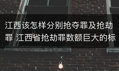 江西该怎样分别抢夺罪及抢劫罪 江西省抢劫罪数额巨大的标准
