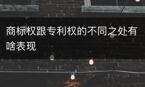 商标权跟专利权的不同之处有啥表现
