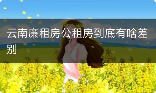 云南廉租房公租房到底有啥差别