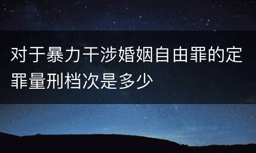 对于暴力干涉婚姻自由罪的定罪量刑档次是多少
